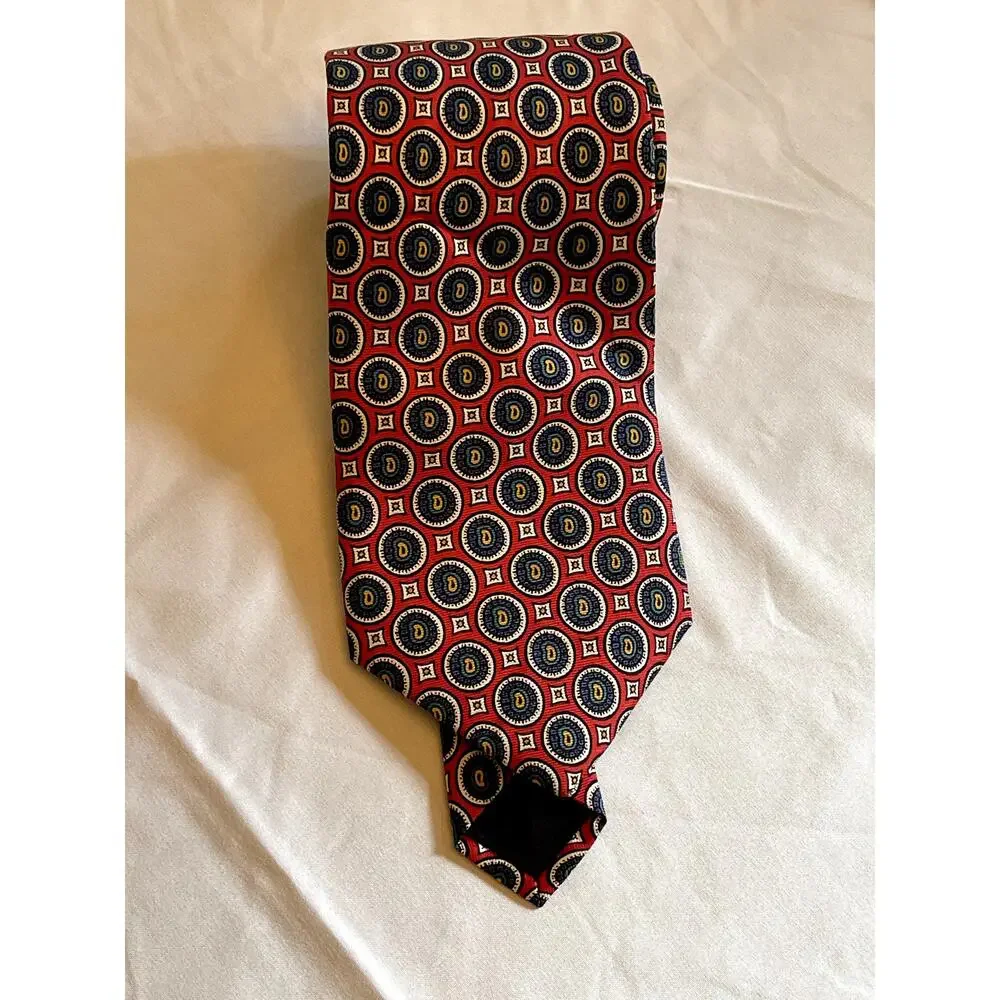 Chaps Ralph Lauren Red Navy Silk Men's‎ Neck Tie